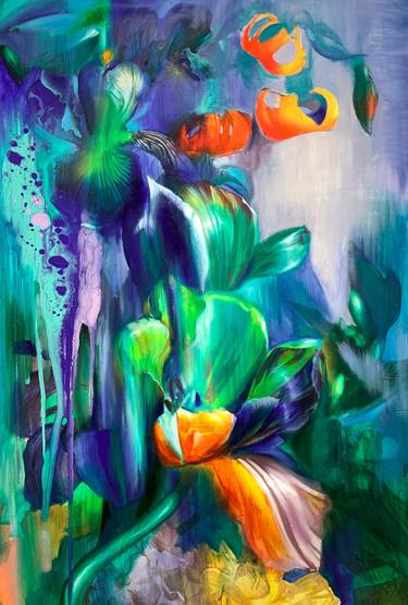 Original Abstract Botanic Painting by Alex S