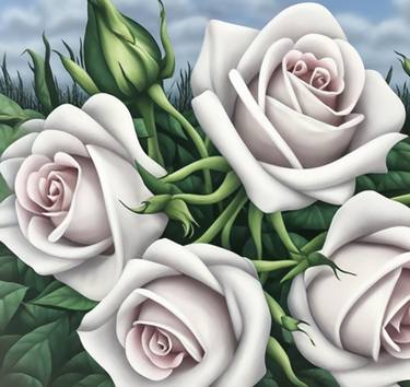 Original Art Deco Floral Paintings by Alex S