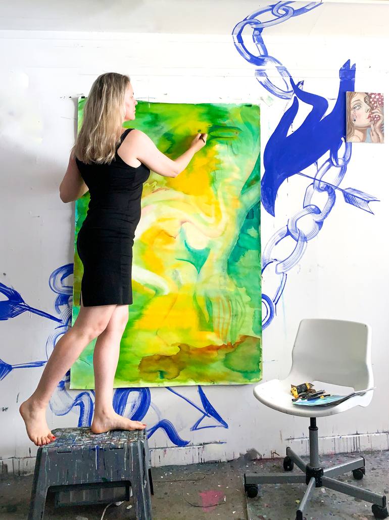 Original Abstract Women Painting by Alex S