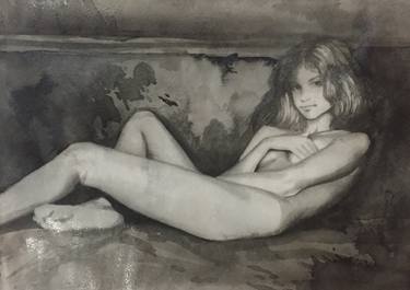 Original Figurative Nude Drawings by Alex S