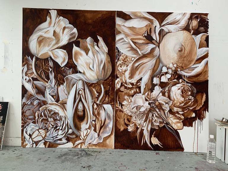 Original Conceptual Botanic Painting by Alex S