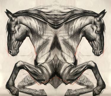 Original Art Deco Horse Drawings by Alex S