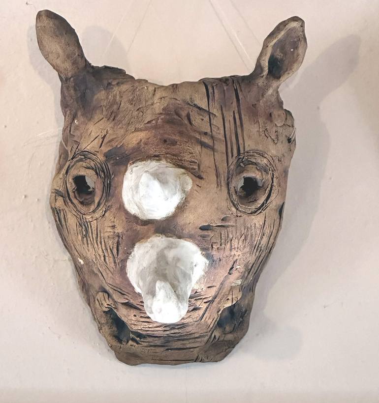 Rhino Mask Sculpture by Chaim Bezalel Saatchi Art Italy
