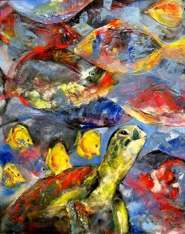 Print of Impressionism Fish Paintings by Alla Dzevaltovska