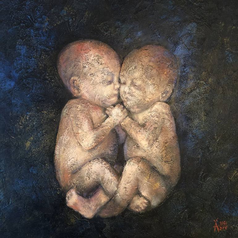 Twins Painting by Alla Dzevaltovska