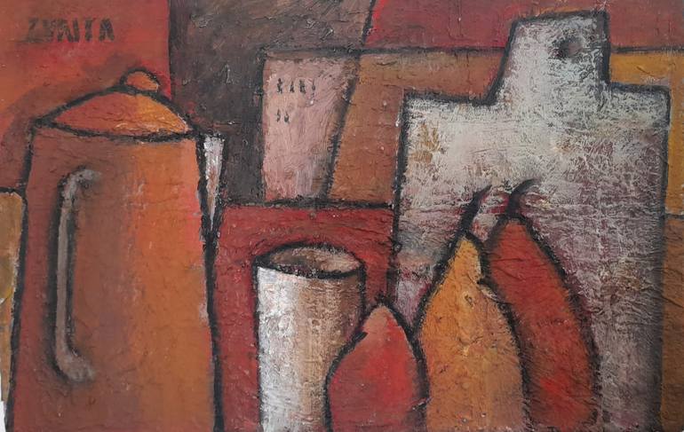 Original Expressionism Still Life Painting by Zurita Marcelo