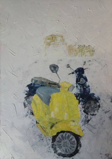 Print of Figurative Motorcycle Paintings by D K W