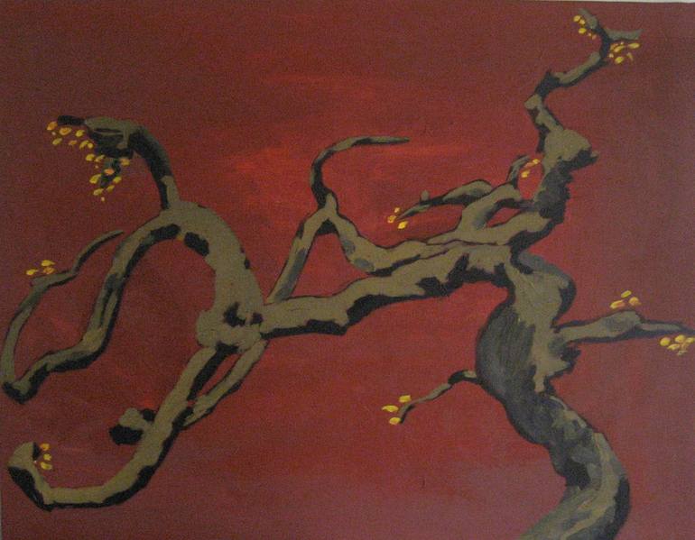 Original Expressionism Tree Painting by Caroline PETER
