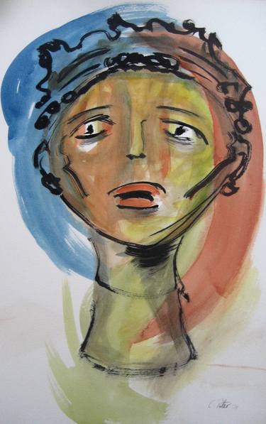 Print of Expressionism Portrait Paintings by Caroline PETER
