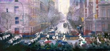 Original Impressionism Cities Paintings by Bezalel Levy