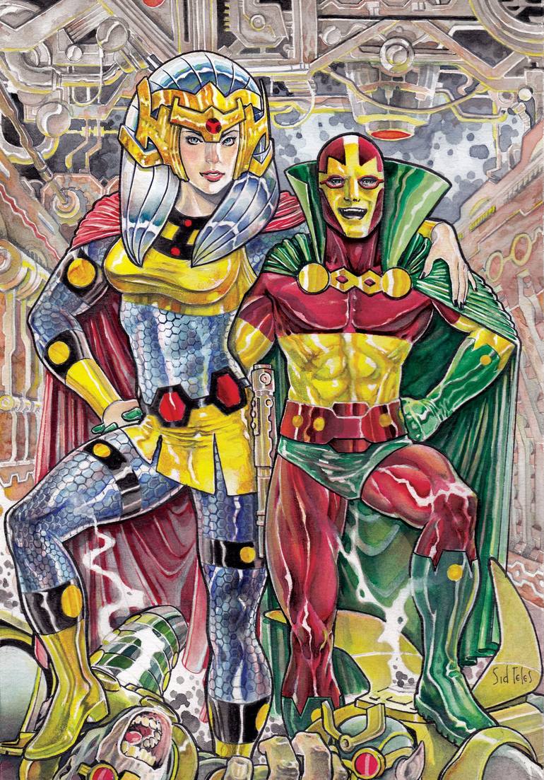 Big Barda And Mr Miracle Painting By Sid Teles Saatchi Art