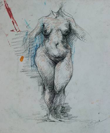 Print of Expressionism Nude Drawings by Hennadii Fisun