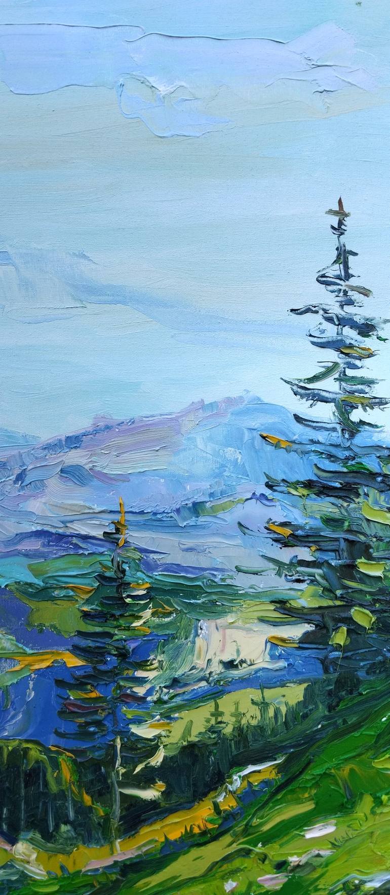 Original Mountains Landscape Painting by Bogdan Vynarchyk