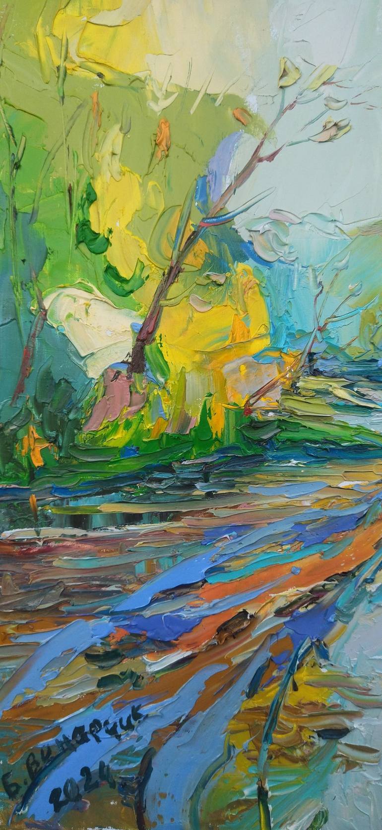 Original Abstract Expressionism Landscape Painting by Bogdan Vynarchyk