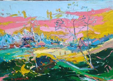 Original Expressionism Landscape Painting by Bogdan Vynarchyk