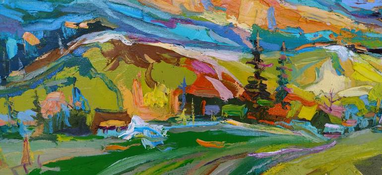 Original Expressionism Landscape Painting by Bogdan Vynarchyk