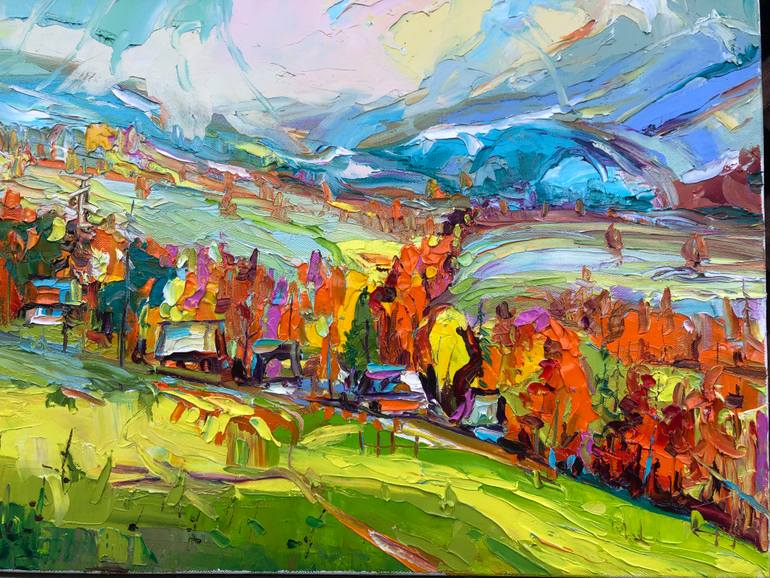 Original Expressionism Landscape Painting by Bogdan Vynarchyk