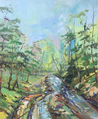 Original Expressionism Landscape Painting by Bogdan Vynarchyk