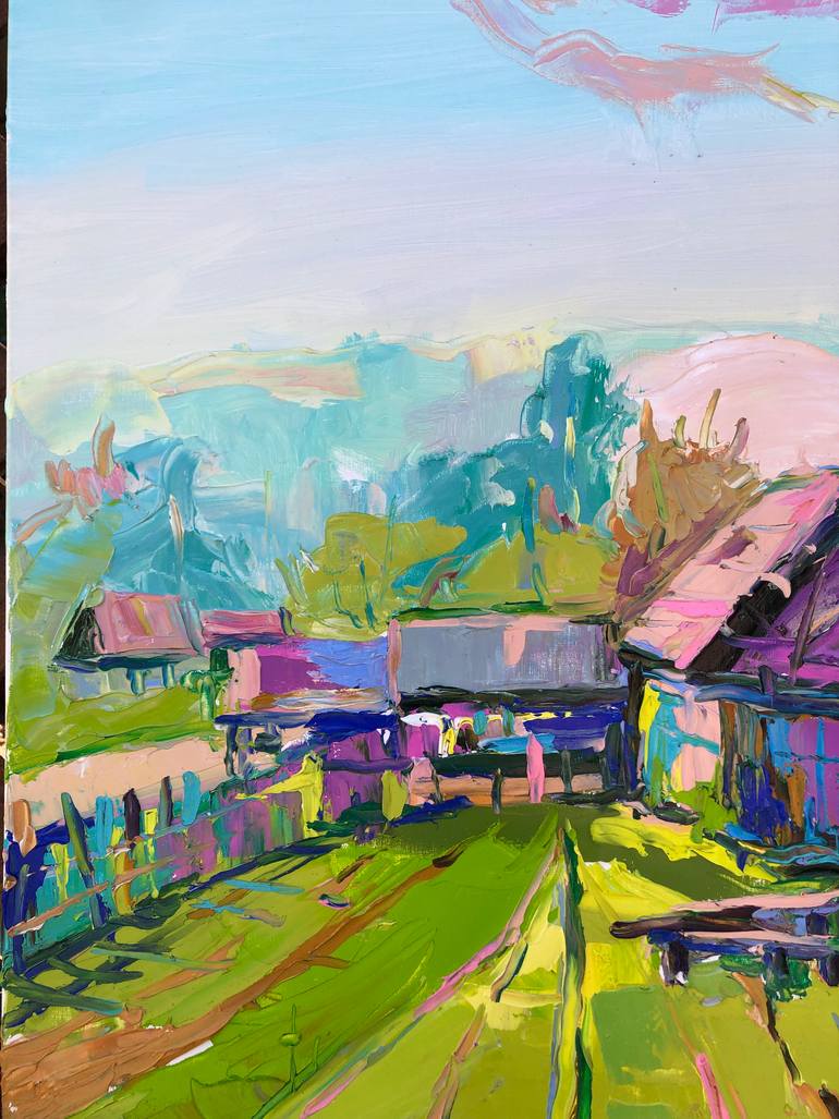 Original Expressionism Landscape Painting by Bogdan Vynarchyk