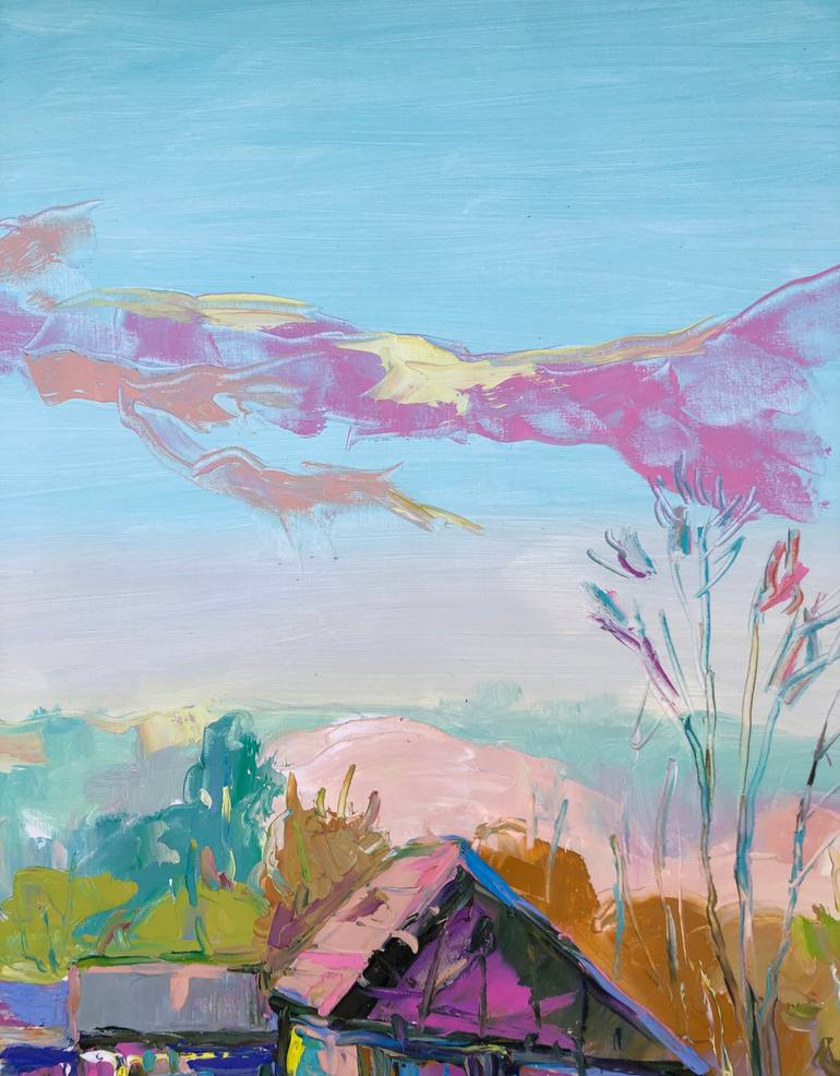 Original Expressionism Landscape Painting by Bogdan Vynarchyk