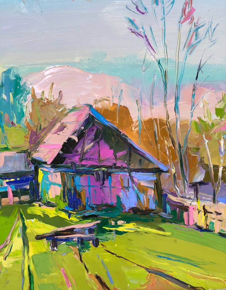 Original Expressionism Landscape Painting by Bogdan Vynarchyk