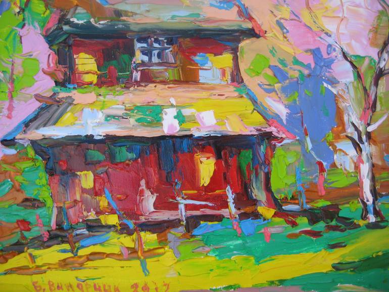 Original Impressionism Architecture Painting by Bogdan Vynarchyk