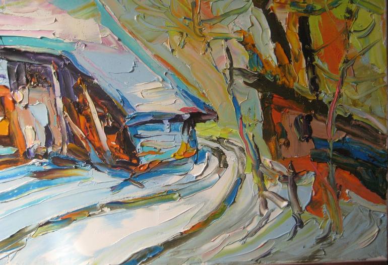 Original Expressionism Landscape Painting by Bogdan Vynarchyk