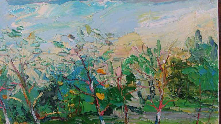 Original Expressionism Landscape Painting by Bogdan Vynarchyk