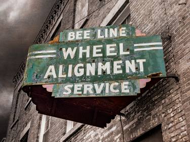 Vintage Wheel Alignment Service Sign - 1/1 Limited Single Edition 24x18 thumb