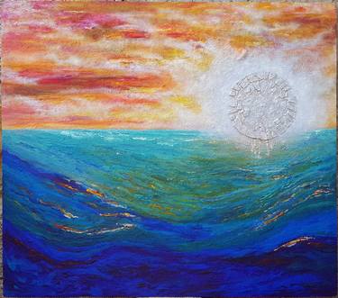 Original Surrealism Seascape Collage by Rogelio cabrera