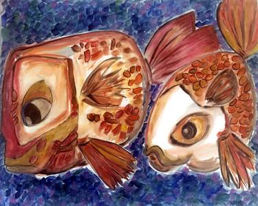 Print of Abstract Fish Paintings by Ann Pearson