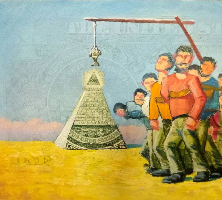 Original Surrealism Religion Painting by Kyrylo Bondarenko