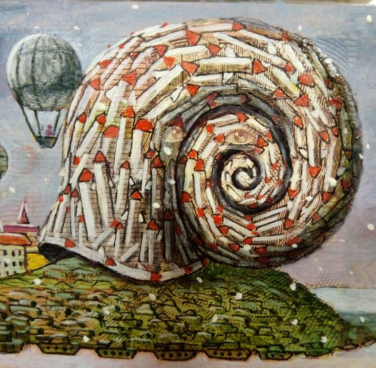 Original Surrealism Architecture Painting by Kyrylo Bondarenko