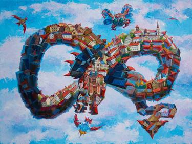 Original Surrealism Architecture Paintings by kyrylo bondarenko