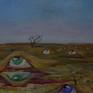 The painting is framed in an antique frame. Size in a frame of 48-63 centimeters. This pyezhazh I saw in a deserted place. It was dusty and strong wind. The wind stopped blowing and I saw this surrealism. desert landscape, eyes, trees, landscape, desert,desert landscape, eyes, trees, landscape, desert,