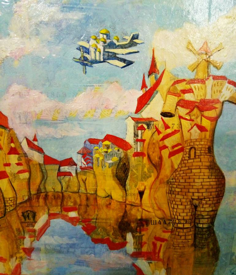 Original Modernism Architecture Painting by Kyrylo Bondarenko