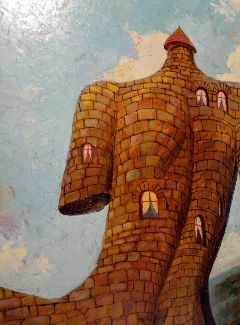 Original Surrealism Architecture Painting by Kyrylo Bondarenko