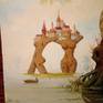 The old house inspired the picture. I painted the landscape and already wanted to sign, the picture was ready. But he saw women in the lake, and immediately drew them. In the image of a fortress in a tree. .