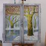 Winter in Odessa. There are a lot of old Platans in Odessa. I am snatched by these majestic trees, They inspire me. The picture is drawn on mdf. Decorated in an old window with history, the window is 200 years old. The window is made of wood, impregnated with various soils, the layers of historical layers of paint have been preserved. The weight of the picture in the frame is 5-6 kilograms.
Your interior, house, apartment, restaurant will perfectly fit.