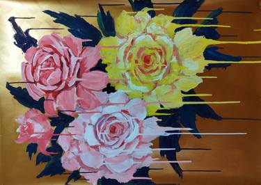 Original Pop Art Floral Paintings by kyrylo bondarenko