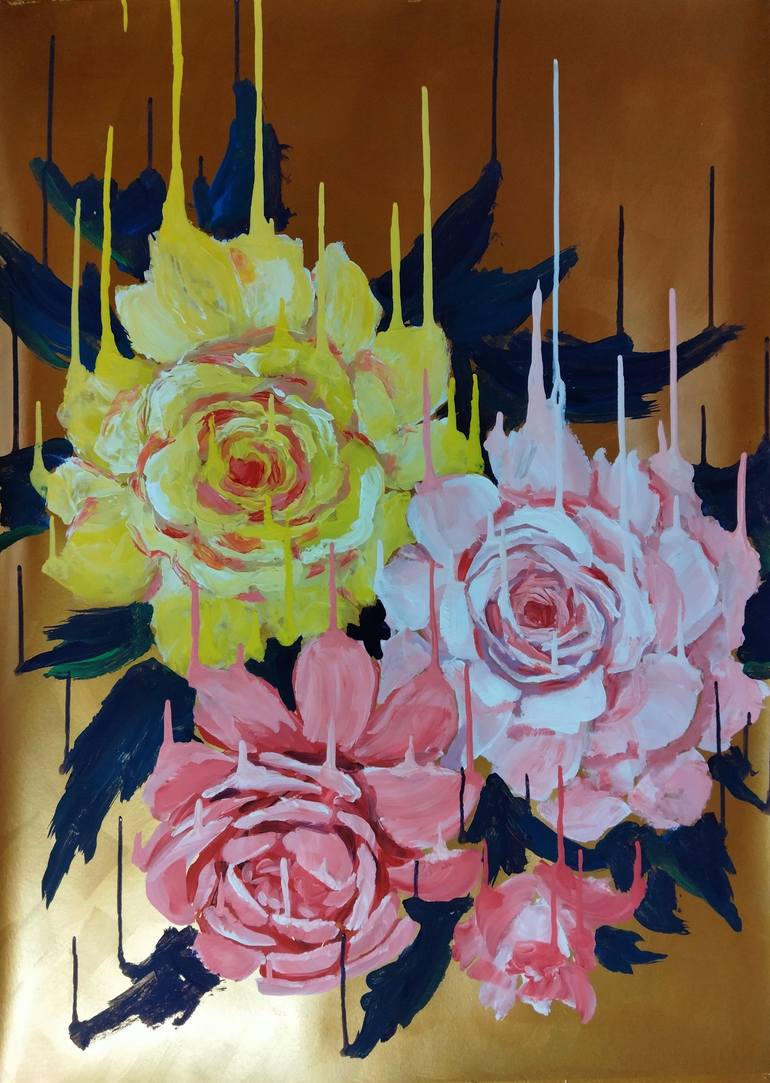 Original Pop Art Floral Painting by kyrylo bondarenko