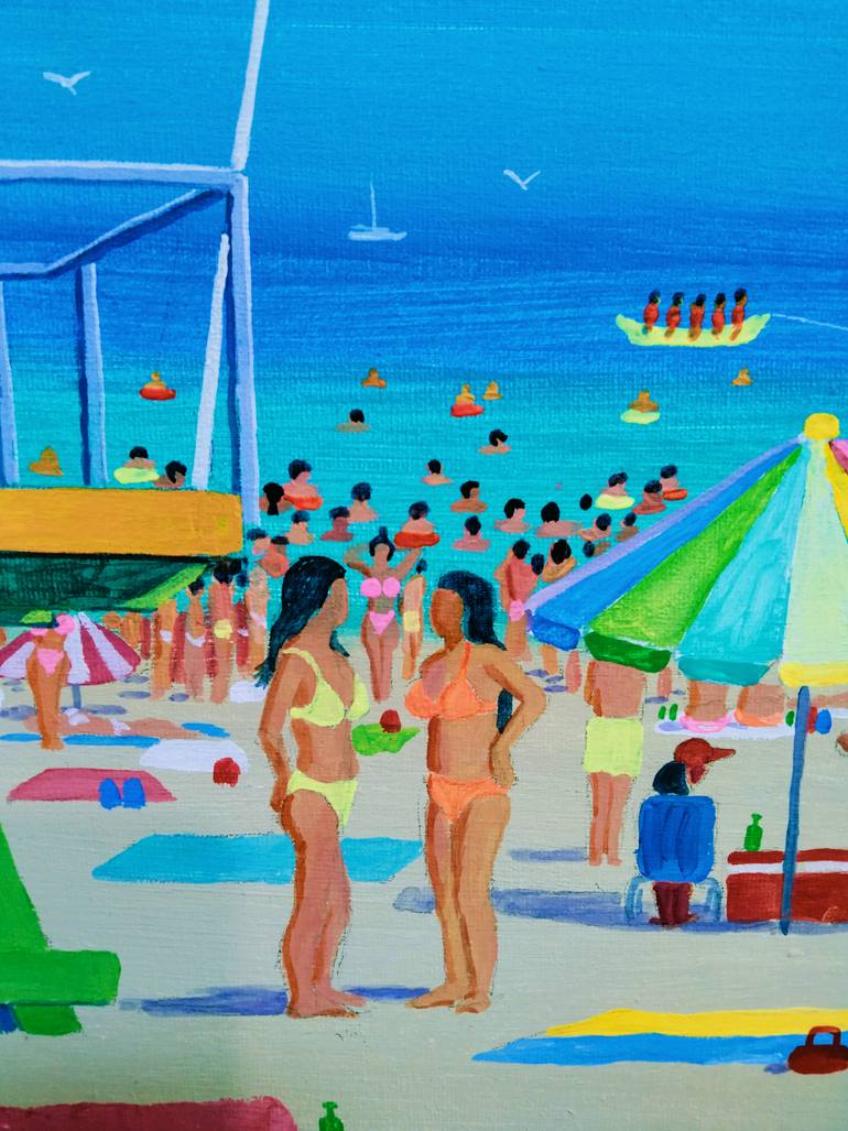 Original Figurative Beach Painting by Kyrylo Bondarenko