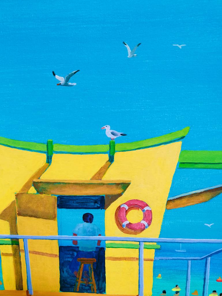 Original Figurative Beach Painting by Kyrylo Bondarenko