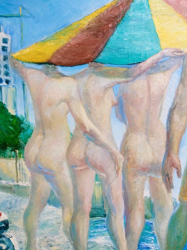 Original Figurative Beach Painting by Kyrylo Bondarenko