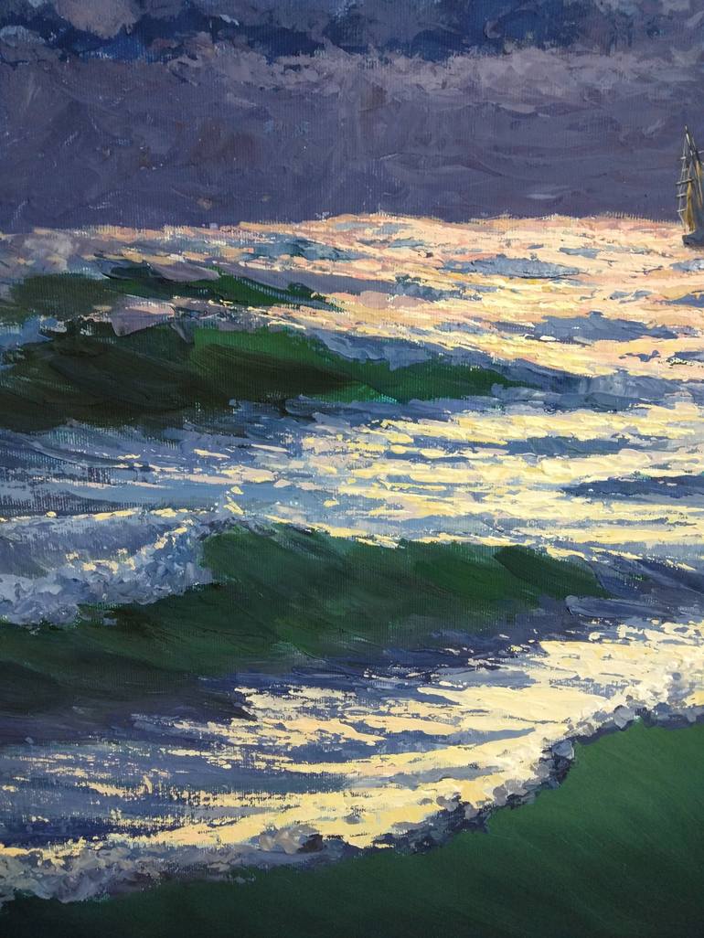 Original Impressionism Seascape Painting by kyrylo bondarenko