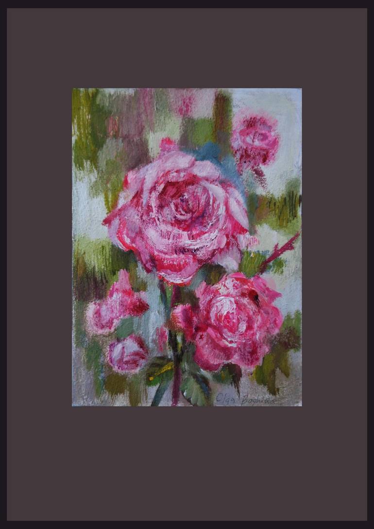 Original Impressionism Floral Painting by Olga Bagina