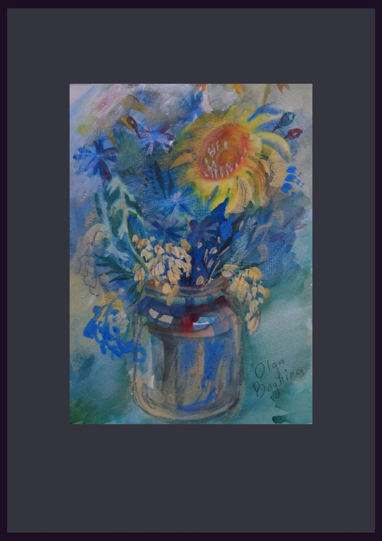 Original Impressionism Floral Drawing by Olga Bagina