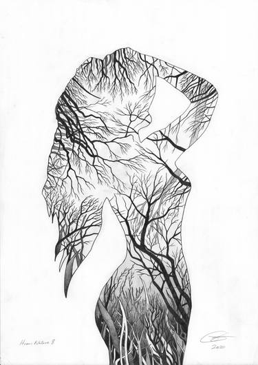 Original Figurative Nature Drawings by Paul Kingsley Squire