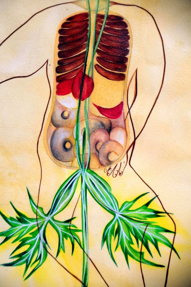 Original Conceptual Body Drawing by Kaulip Álvarez
