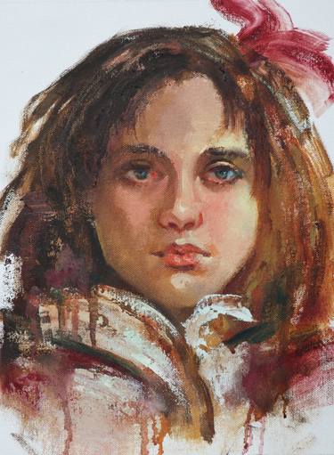 Original Fine Art Portrait Paintings by Pitchanan Saayopoua